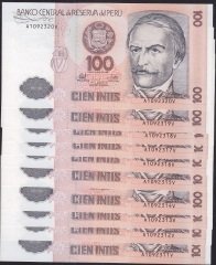 PERU 100 İNTİS 1987 ÇİL SERİ TAKİPLİ 10 ADET
