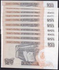 PERU 100 İNTİS 1987 ÇİL SERİ TAKİPLİ 10 ADET