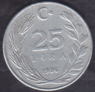 1986 Yılı 25 Lira