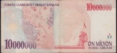 7.Emisyon 10 000 000 Lira A60 244924 Çok Temiz