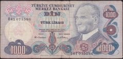 6.Emisyon 1.Tertip 1000 Lira B41 075586 İyi