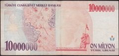 7.Emisyon 10 000 000 Lira B56 522000 Çok Temiz