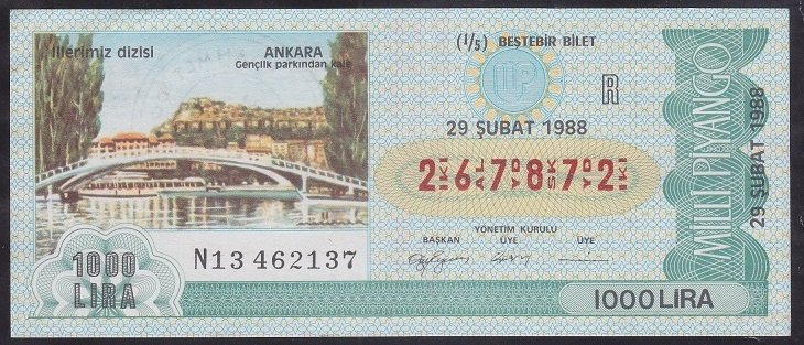 1988 29 ŞUBAT ÇEYREK BİLET R SERİSİ eski para fiyatları