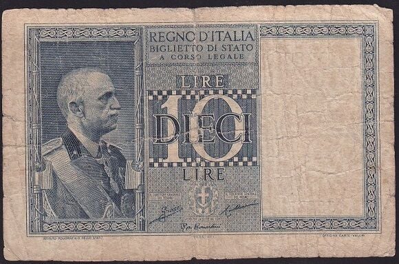 İtalya 10 Lire 1935 Temiz