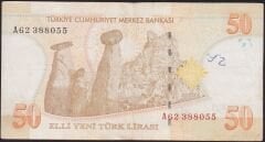 8.Emisyon 50 YTL A62 388055 Çok Temiz
