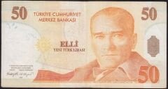 8.Emisyon 50 YTL A62 388055 Çok Temiz