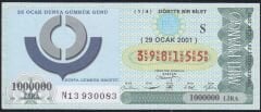 2001 29 Ocak Çeyrek Bilet - S Serisi
