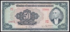 3.EMİSYON 50 LİRA C18 27681 ÇOK TEMİZ (AÇIKLAMAYI OKUYUNUZ)