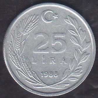 1988 Yılı 25 Lira
