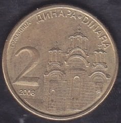 Sırbistan 2 Dinar 2008