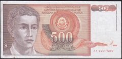 Yugoslavya 500 Dinar 1991 Çok Temiz+