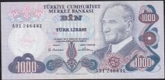 6.Emisyon 1.Tertip 1000 Lira A31 246441 Çok Temiz+