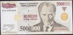 7.Emisyon 5 000 000 Lira A09 608846 Çilaltı Çil
