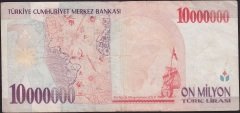 7.Emisyon 10 000 000 Lira B54 304422 Çok Temiz