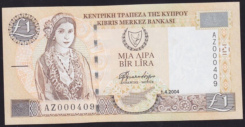 Kıbrıs 1 Lira 2004 Çilaltı Çil AZ 000409 Güzel Numara
