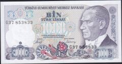 7.Emisyon 2.Tertip 1000 Lira G37 853833 Çil