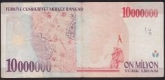 7.Emisyon 10 000 000 Lira A55 045226 Çok Temiz