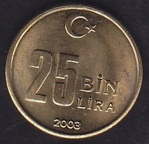 2003 Yılı 25000 Lira Çilaltı Çil