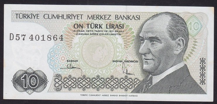 7.EMİSYON 2.TERTİP 10 LİRA D57 401864 ÇİLALTI ÇİL