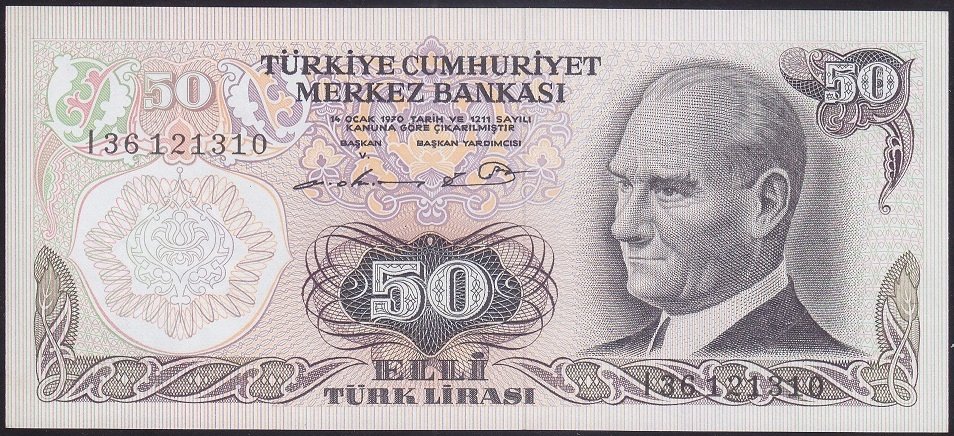 6.EMİSYON 1.TERTİP 50 LİRA I36 121310 ÇİLALTI ÇİL