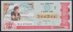 1988 9 ŞUBAT YARIM BİLET Y SERİSİ
