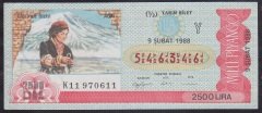 1988 9 ŞUBAT YARIM BİLET Y SERİSİ