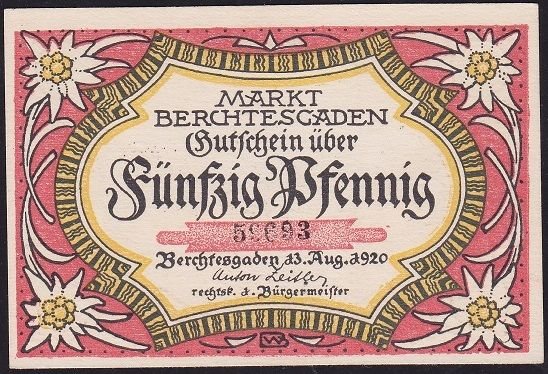 Almanya 50 Pfennig Notgeld 1920 Çil