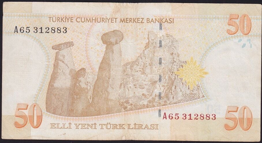 8.Emisyon 50 YTL A65 312883 Çok Temiz+