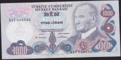 6.Emisyon 1.Tertip 1000 Lira A17 039535 Çok Temiz+