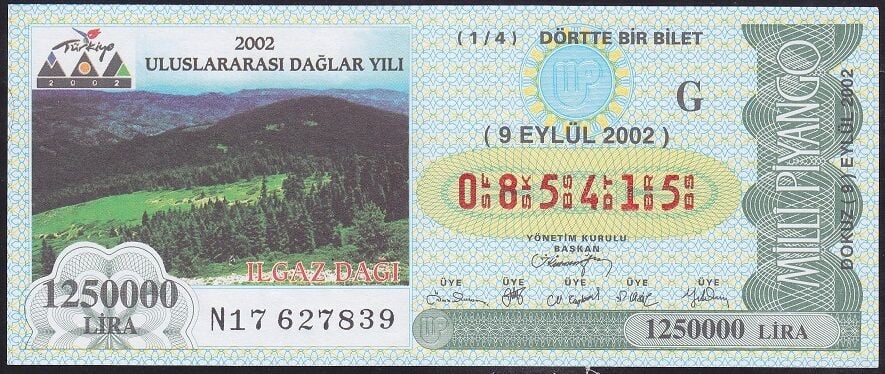 2002 9 Eylül Çeyrek Bilet - G Serisi