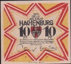 Almanya 10 Pfennig Notgeld 1921 Çil Filigranlı