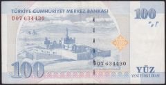 8.Emisyon 100 YTL D07 634430 Temiz