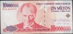 7.Emisyon 10 000 000 Lira B52 403372 Temiz+