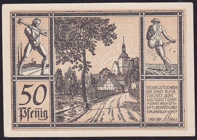 Almanya 50 Pfennig Notgeld 1921 Çil