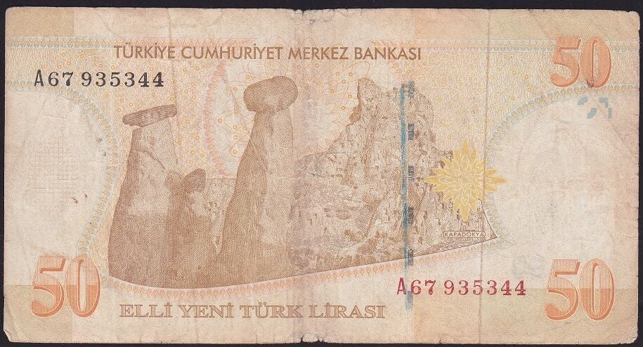 8.Emisyon 50 YTL A67 935344 Temiz