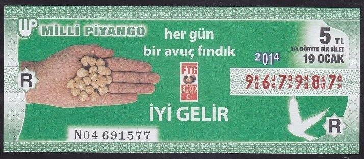 2014 19 OCAK ÇEYREK BİLET - R SERİSİ