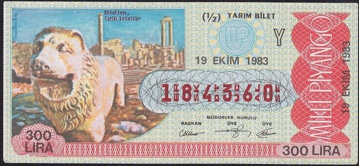 1983 19 Ekim Yarım Bilet - Y Serisi