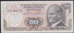 6.EMİSYON 1.TERTİP 50 LİRA D11 389329 ÇÇT +