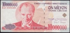 7.EMİSYON 10 000 000 LİRA B25 759189 ÇOK TEMİZ +
