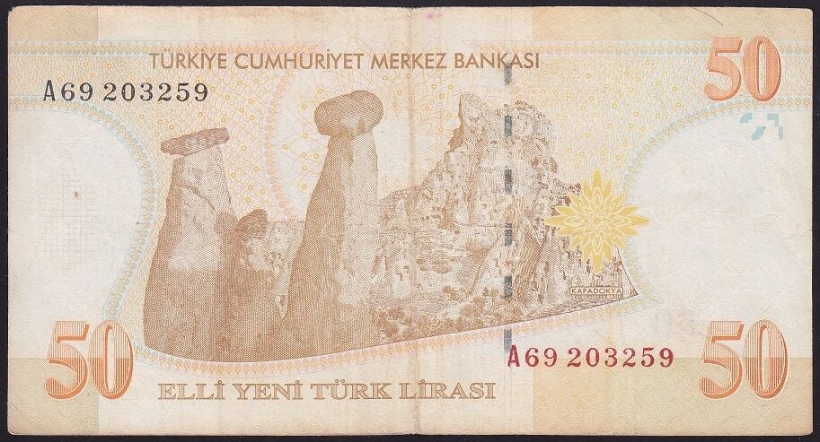 8.Emisyon 50 YTL A69 203259 Temiz