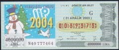 2003 31 Aralık Çeyrek Bilet - G Serisi