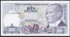 7.Emisyon 2.Tertip 1000 Lira F71 282099 Çok Çok Temiz+