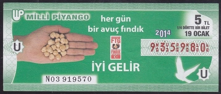 2014 19 OCAK ÇEYREK BİLET - U SERİSİ