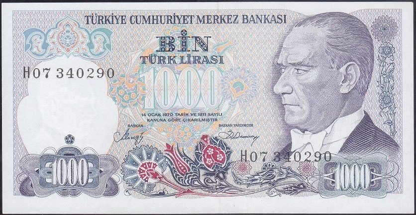 7.Emisyon 2.Tertip 1000 Lira H07 340290 Çil