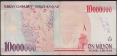 7.Emisyon 10 000 000 Lira A49 106025 Çok Temiz