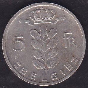 Belçika 5 Frank 1965