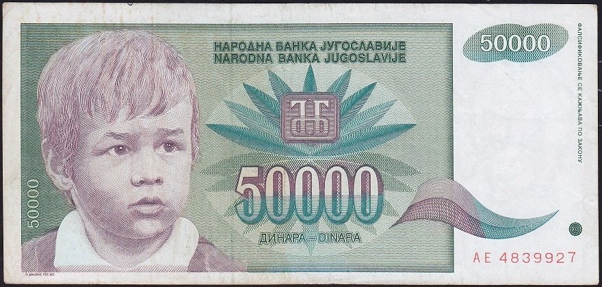 Yugoslavya 50000 Dinar 1992 Çok Temiz