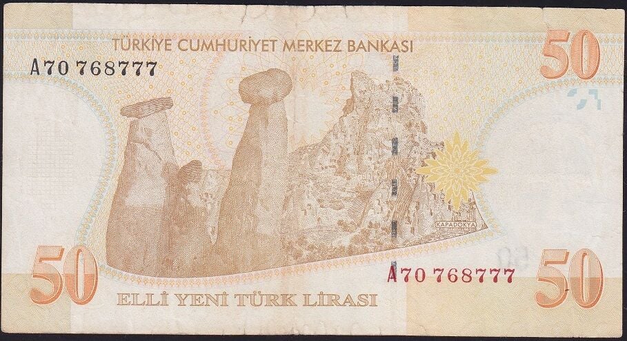 8.Emisyon 50 YTL A70 768777 Çok Temiz