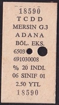TCDD Mersin-Adana Bileti