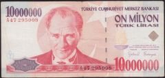 7.Emisyon 10 000 000 Lira A47 295008 Çok Temiz